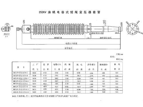 252KV油紙電容式短尾變壓器